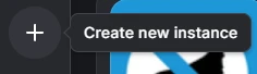 The Create new instance button in the Modrinth App sidebar